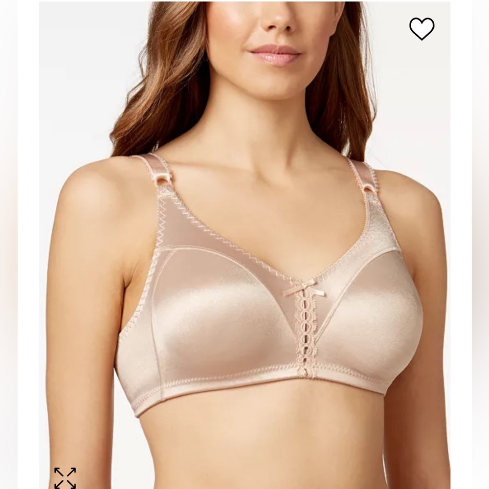 Bali Double Support Tailored Wireless Lace Up Front Bra 3820  Sz 40D